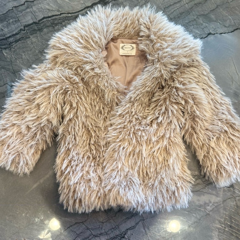 Joyfolie Mia joy Plush Faux Fur Jacket - Cream